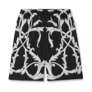 Versace Barocco Print Siden Shorts Black, Herr