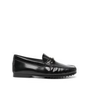 Tod's Bruna Läderloafers med Kedjedetaljer Black, Dam