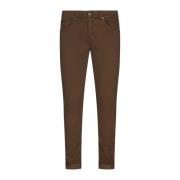 Dondup Brun Skinny Fit Bomullsbyxor Brown, Herr