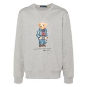 Ralph Lauren Polo Bear Crewneck Sweatshirt Gray, Herr