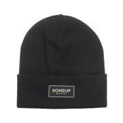 Dondup Svart Stickad Logopatch Hatt Black, Herr