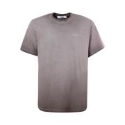 Msgm Rundhals T-shirt Antracit Bomull Italien Gray, Herr