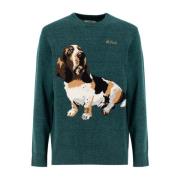 MC2 Saint Barth Broderad Crew-Neck Pullover Green, Herr