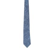 Etro Blå Paisley Siden Jacquard Slips Blue, Herr