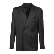 Tagliatore Svart Dubbelknäppt Blazer Black, Herr