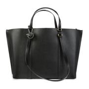 Pinko Stor Läder Shopper Väska Black, Dam