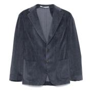 Eleventy Corduroy Ull Blandning Blazer Jacka Blue, Herr