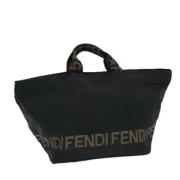 Fendi Vintage Pre-owned Nylon handvskor Black, Dam