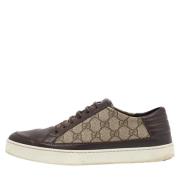 Gucci Vintage Pre-owned Belagd canvas sneakers Beige, Herr