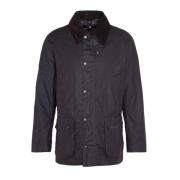 Barbour Brun vaxad bomullsjacka med fickor Black, Herr