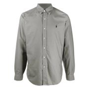 Ralph Lauren Bomull Oxford Skjorta med Broderad Logotyp Gray, Herr