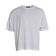 Dolce & Gabbana Vit Bomull T-shirt med Rund Hals och Korta ärmar White...