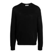 Jil Sander Svart ullstickad tröja Black, Herr