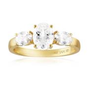 Sif Jakobs Jewellery Ellisse Tre Guld Ring med Vita Zirkonia Yellow, D...