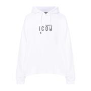 Dsquared2 Vit hoodie med logotyptryck White, Herr