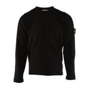 Stone Island Svart Bomullsblandningströja Black, Herr