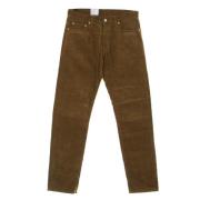 Carhartt Wip Slim-Fit Tobaksfärgad Rinsed Långbyxor Brown, Herr