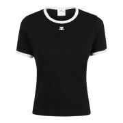 Courrèges Svart T-shirt för kvinnor Black, Dam