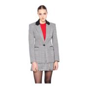 Silvian Heach Rutig passform blazer Gray, Dam