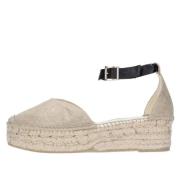 Espadrilles Espadrillos med klack Guld Beige, Dam