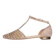 Emanuelle Vee Platta skor Beige Beige, Dam