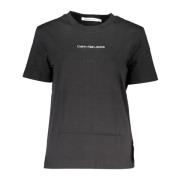 Calvin Klein Kortärmad rund hals broderad T-shirt Black, Dam