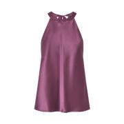 Pinko Elegant Satinbåge Topp Purple, Dam