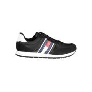 Tommy Hilfiger Svart Polyester Sneaker med Kontrastdetaljer Black, Her...