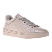 Baldinini Trainers in vanilla quilted leather and patent leather Beige...