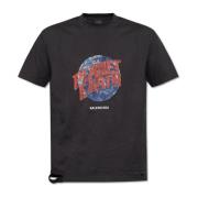 Balenciaga Planet Earth T-Shirt Black, Herr