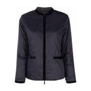 Emporio Armani Svart vadderad bomberjacka Black, Dam