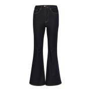 Gestuz Högmidjade Flare Jeans Mörkblå Blue, Dam