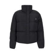 Maison Kitsuné Svart dunjacka med hög krage Black, Dam