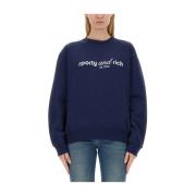 Sporty & Rich CO Logo Sweatshirt Blue, Dam