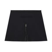 Courrèges Svart Twill Dragkedja Kjol Black, Dam