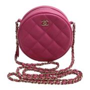 Chanel Vintage Pre-owned Laeder axelremsvskor Pink, Dam