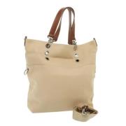 Burberry Vintage Pre-owned Canvas axelremsvskor Beige, Dam