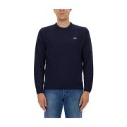 Lacoste Logo Ull Jersey, Slim Fit Blue, Herr