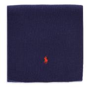 Ralph Lauren Blå ullmanschal med ikoniskt Pony-broderi Blue, Herr