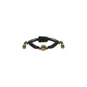 Alexander McQueen Mässing Skull Armband för Stiligt Utseende Black, Da...