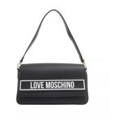 Love Moschino Svart Billboard Väska med Guld Detaljer Black, Dam