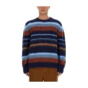 Etro Lyxig Mohair Blandning Rundhalsstickat Multicolor, Herr