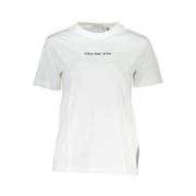 Calvin Klein Stiligt bomullst-shirt med logobroderi White, Dam