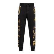 Versace Jeans Couture Svarta Sweatpants för Män Black, Herr