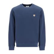 Maison Kitsuné Fox Head Patch Crewneck Sweatshirt Blue, Herr