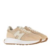 Hogan Patch Sneaker för Stiligt Utseende Beige, Dam