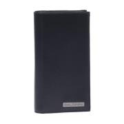 Baldinini Document holder in black palmellato leather Black, Herr