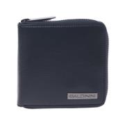 Baldinini Wallet with zip in dark blue palmellato leather Blue, Herr