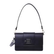 Baldinini Black leather shoulder bag Black, Dam