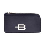 Baldinini Card holder with zip in black saffiano Black, Dam